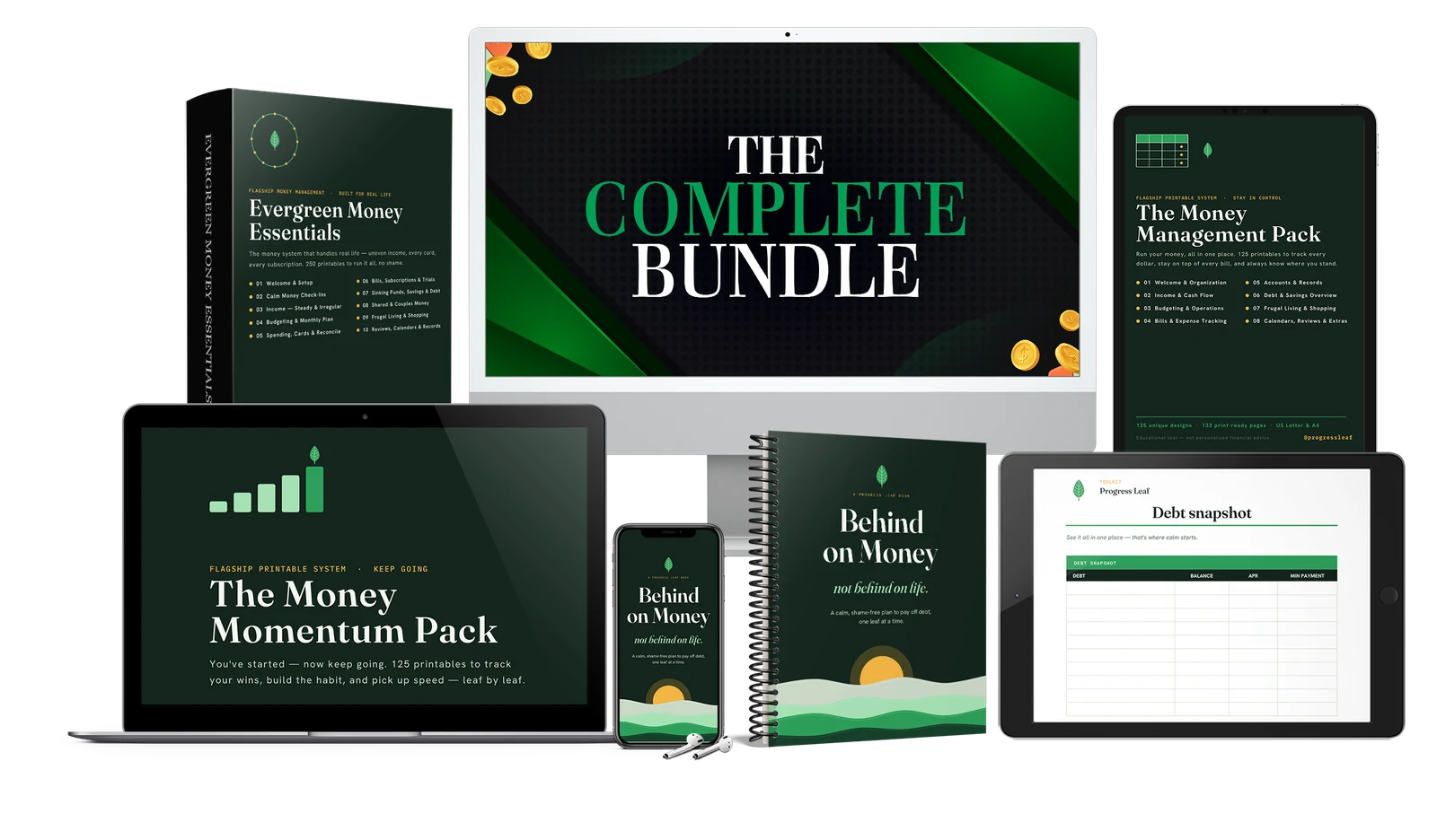 The Complete Bundle: four planner packs and the Behind on Money ebook